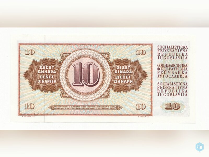 Yougoslavie 10 dinara année 1.05.1968 neuf UNC 2