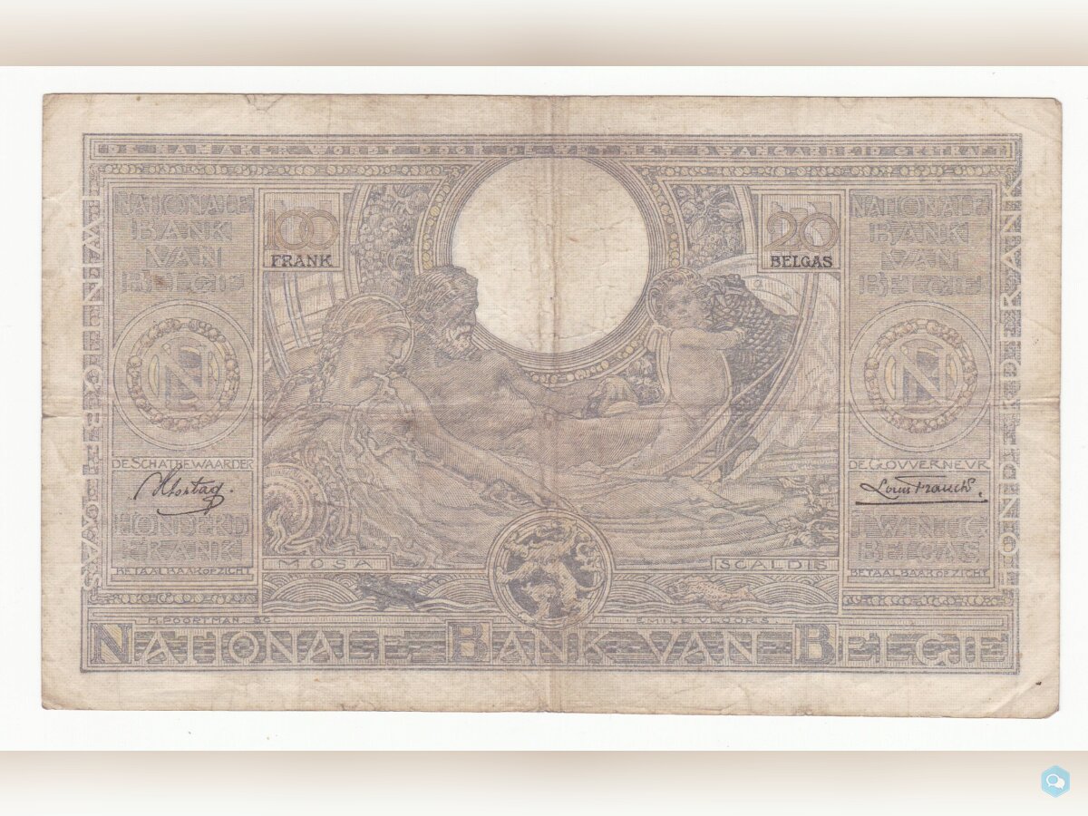 Belgique 100 francs année 17.12.1936      4