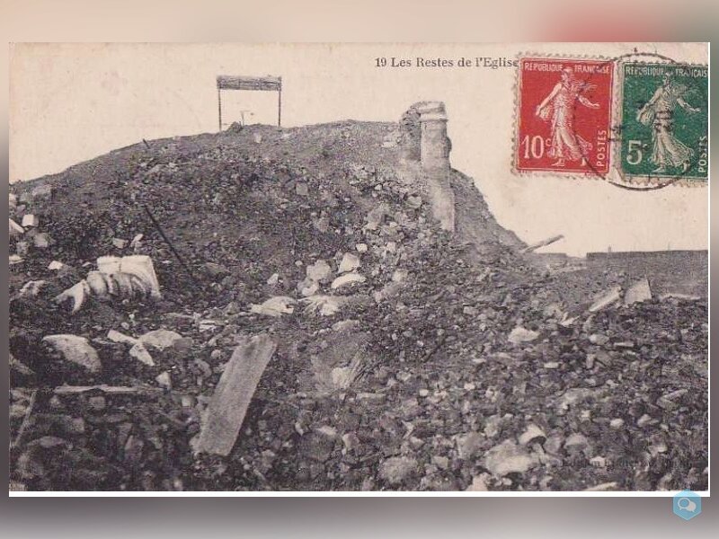 (62)FRANCE CPA-LENS - les restes de l'eglise -1920 1