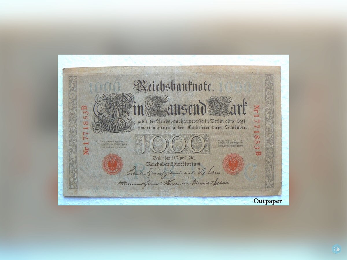 Allemagne, 1000 Mark-Avril 1910 1