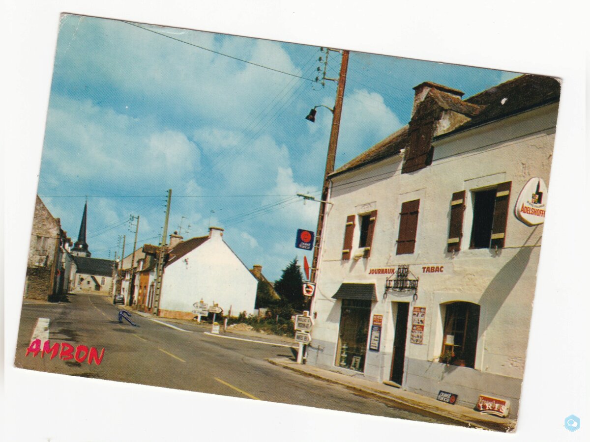 (56) cpm ambon le bourg et l'église année 1978 1