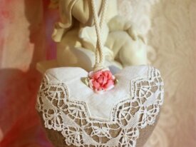 Coeur shabby chic , coeur à suspendre