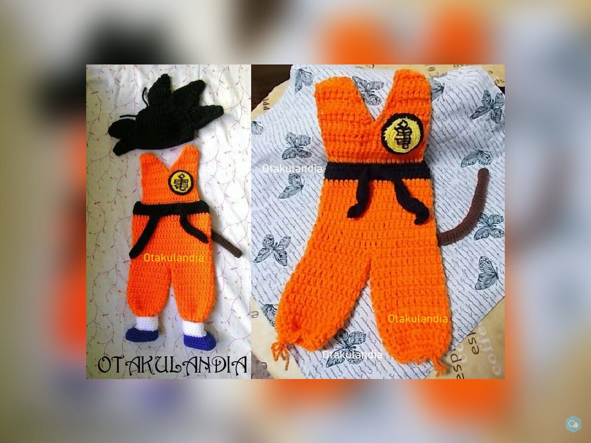  Disfraz Goku Bebé en Crochet  1