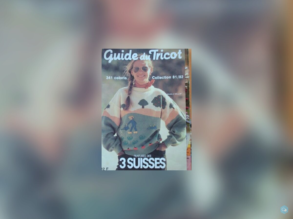 Modèle Gratis Tricot Pull Paysage 3Suisses 1981-82 1