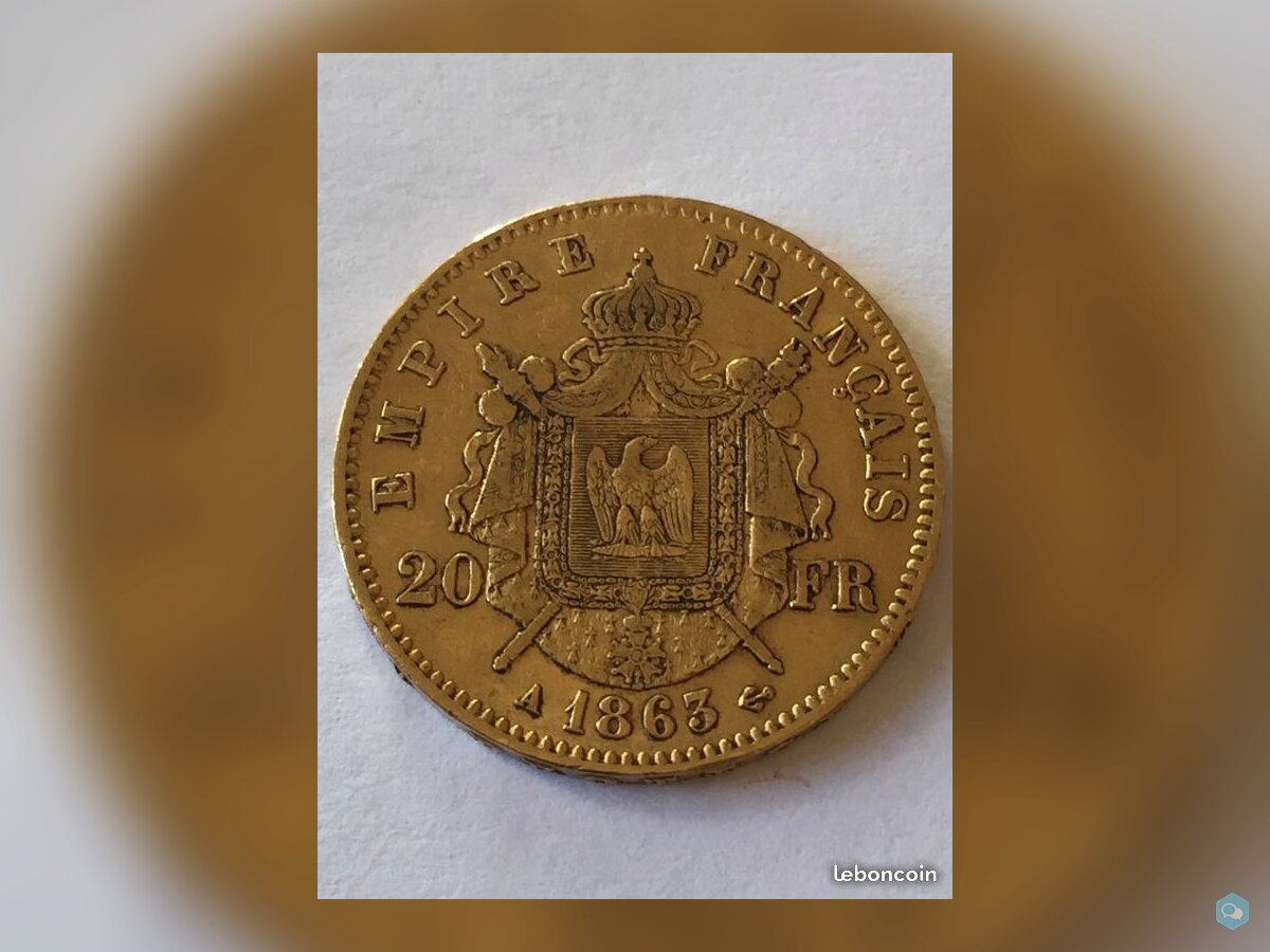 Pièce de 20 francs or Napoléon III de 1863 1