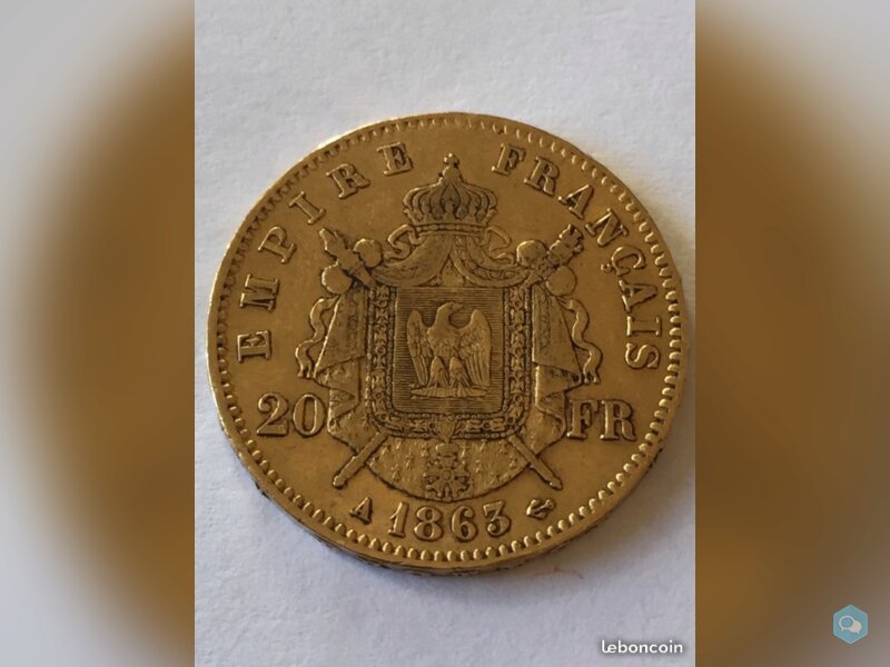 Pièce de 20 francs or Napoléon III de 1863 1