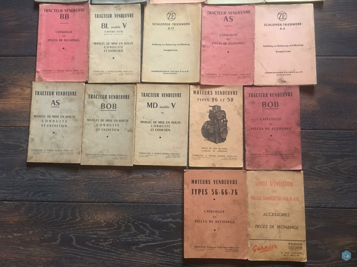 Manuels originaux Vendeuvre Allis ZF 2