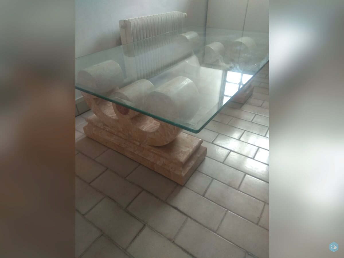 Table basse de salon en verre et en marbre 5