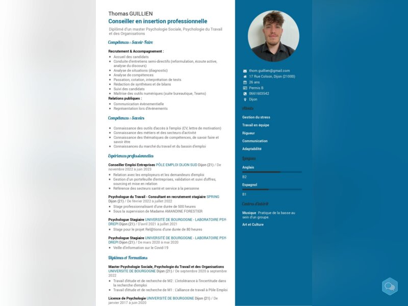 CV PROFIL ADMINISTRATIF 1