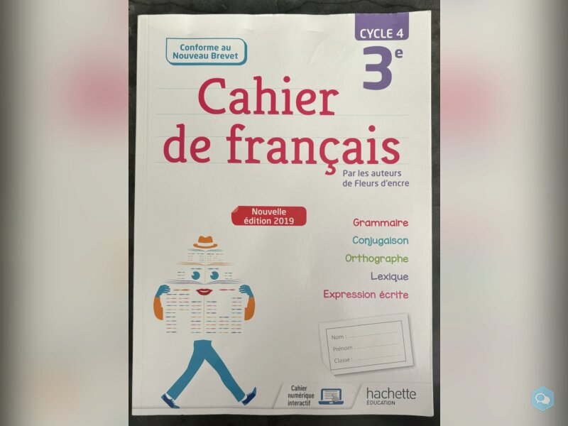 Cahier de français 3e 1