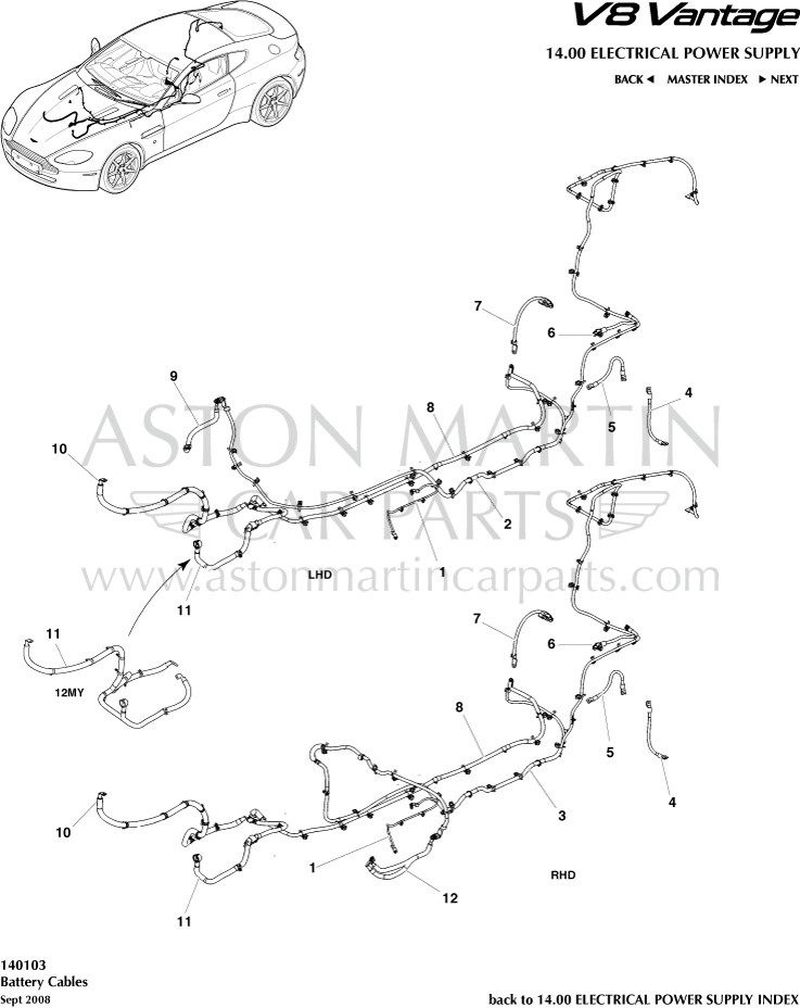 Câbles de batterie Aston Martin V8 Vantage - Documentations techniques -  AutoPassion