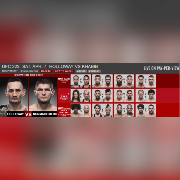 UFC223 Holloway vs Khabib