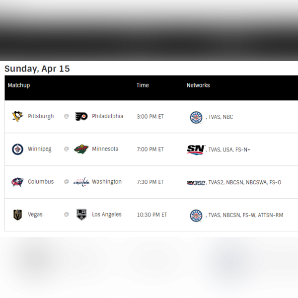 Today's NHL Games 