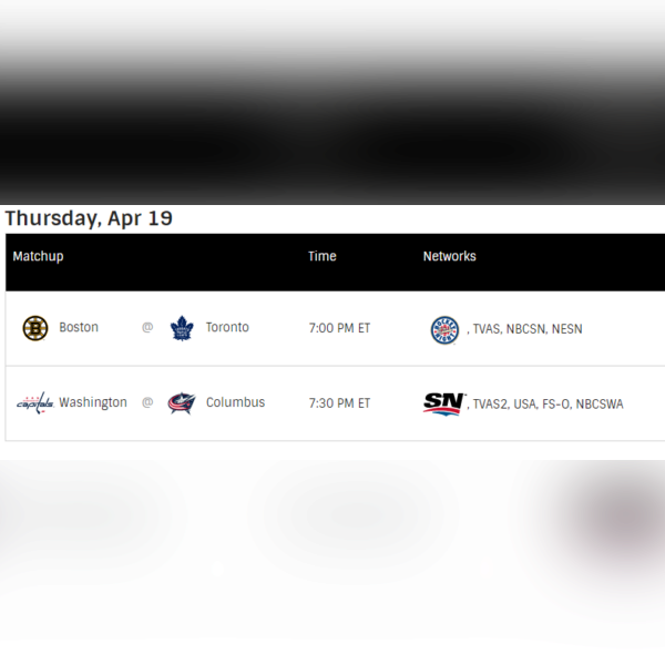 Today's NHL Playoff Games