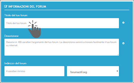 informazioni sul tuo forum