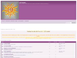 Le forum de l'asbl 123 soleil