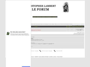 Bienvenue sur le forum de Christophe Lambert