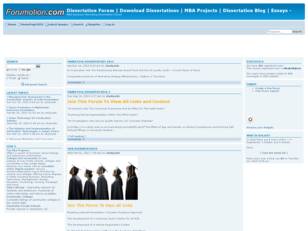 Dissertation Forum : Sample Dissertations | Download Essays |