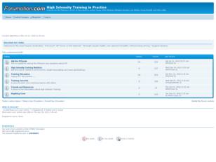 Free forum : High Intensity Training in Practice