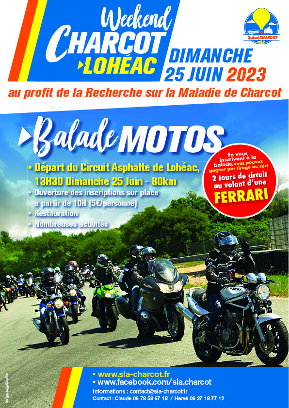 Balade motos à Lohéac au profit de la recherche sur la maladie de Charcot -  Événements et manifestations moto - Motards