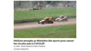 Pétition au Ministère des sports pour sauver les circuits auto à l'UFOLEP