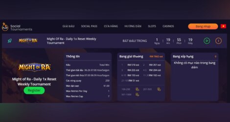 Nổ hũ cùng giải đấu Might of Ra - Daily 1x Reset Weekly Tournament