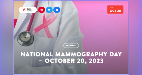 National Today Friday October 20 * National Mammography Day *