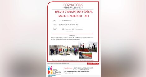 Formation AF1 Marche Nordique avec la FSCF - 55 Meuse