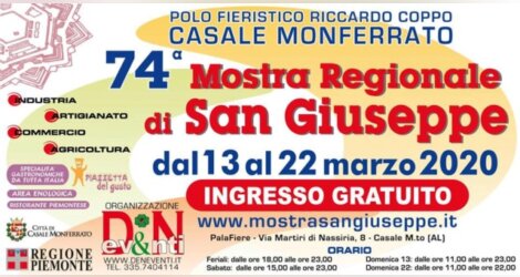 74° Mostra Regionale di San Giuseppe - dal 13 al 22 marzo 2020 Casale M.to (AL