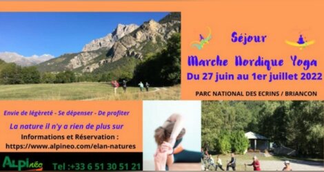 Stage Yoga & marche Nordique Parc National des Ecrins 5 jours - 2022