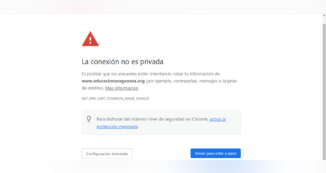 [Resuelto]Certificado no seguro conexión no privada